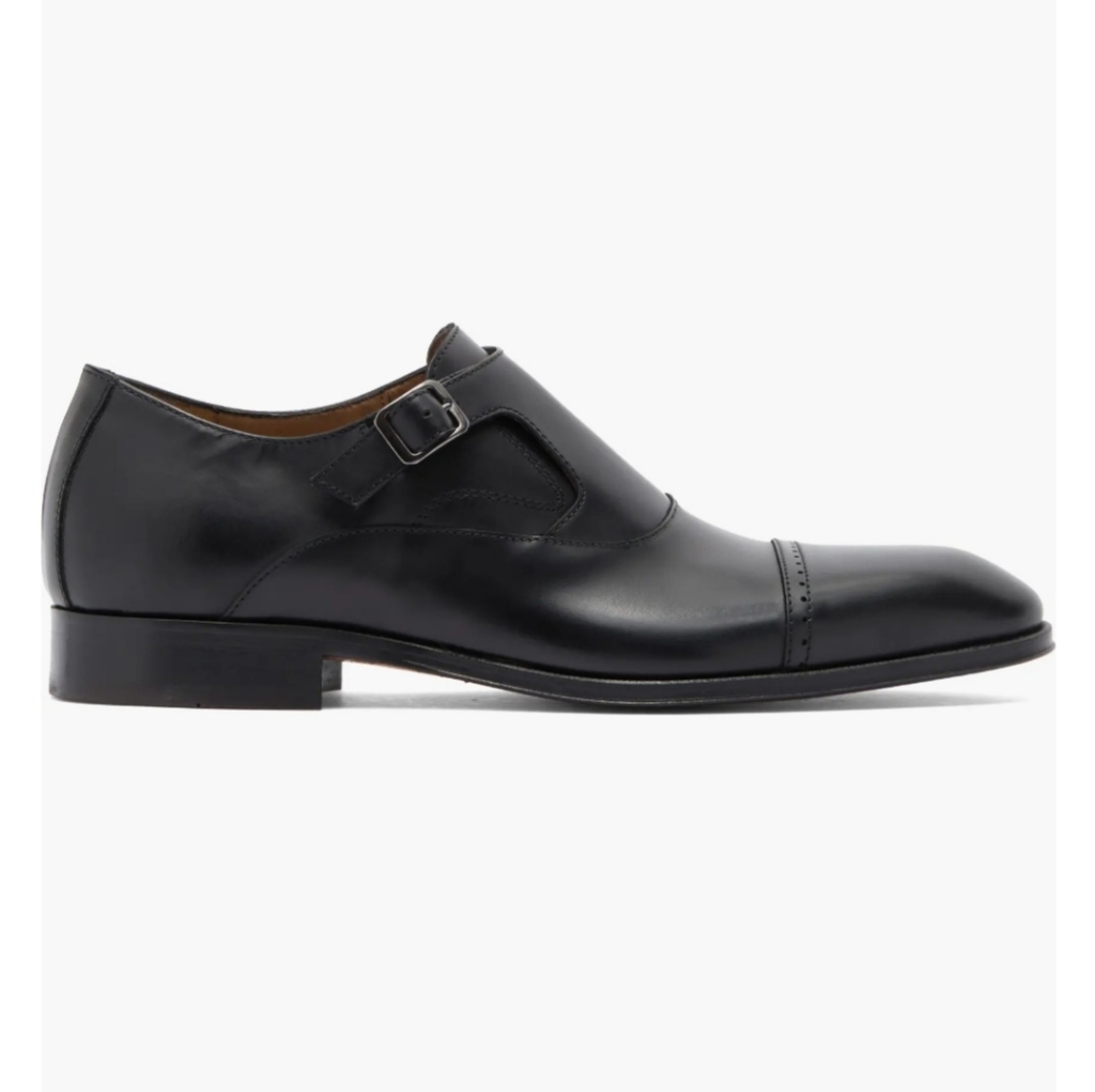 Antonio Maurizi Cap Toe Leather Monk Strap Shoes Size 43